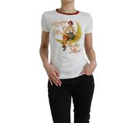 Dolce & Gabbana White Bring Me To The Moon T-shirt Top - IT36 | XS