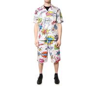 Dolce & Gabbana White Cartoon Print Cotton Men Pajama Set Sleepwear - IT40 | M
