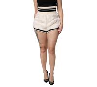 Dolce & Gabbana White Faux Fur High Waisted Hot Pants Short - IT44 | L