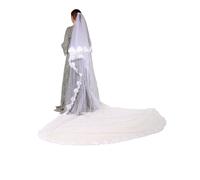 Dolce & Gabbana White Floral LaceNylon Floor Length 3M Long Veil