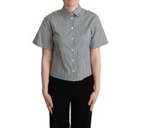 Dolce & Gabbana White Green Cotton Check Shirt Blouse Top - IT44|L