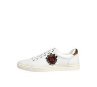 Dolce & Gabbana White Heart Embellished Sneakers Shoes - EU44.5/US11.5