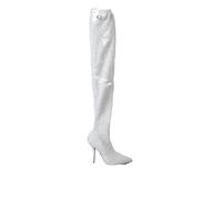 Dolce & Gabbana White Heels Stiletto Knee High Boots Shoes - EU38/US7.5