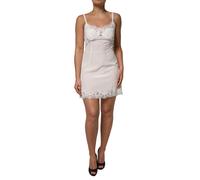 Dolce & Gabbana White Lace DG Logo Silk Dress Sleepwear - IT38 | XS