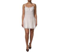 Dolce & Gabbana White Lace Gold DG Logo Silk Dress Sleepwear - IT48 | XL