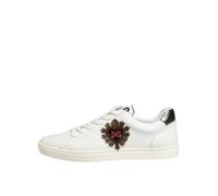 Dolce & Gabbana White Leather Heart Embellished Sneakers Shoes - EU44.5/US11.5