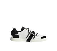 Dolce & Gabbana White Leather Logo Portofino Sneakers Shoes - EU40/US7