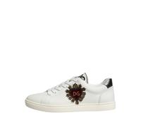 Dolce & Gabbana White Leather Sacred Heart Patch Sneakers Shoes - EU39.5/US6.5