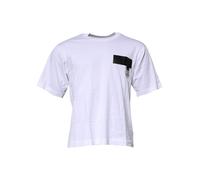 Dolce & Gabbana White Logo Patch Cotton Crew Neck T-shirt - IT46 | S