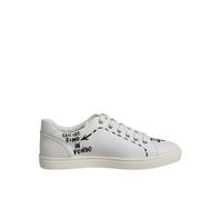 Dolce & Gabbana White London Calf Leather Men Sneakers Shoes - EU44.5/US11.5