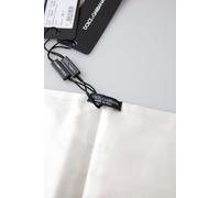 Dolce & Gabbana White Men Wide Waist Silk Belt Cummerbund - IT48 | M
