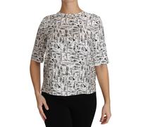 Dolce & Gabbana White Musical Instruments Print Blouse - IT36|XXS