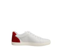 Dolce & Gabbana White Red Leather Low Top Men Sneakers Shoes - EU44/US11
