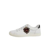 Dolce & Gabbana White Sacred Heart Men Low Top Sneakers Shoes - EU39/US6