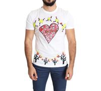 Dolce & Gabbana White Saint Valentine Print Cotton Men T-shirt - IT44 | XS