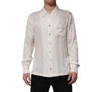 Dolce & Gabbana White Silk DG Logo Print Long Sleeves Shirt - IT37 | XS