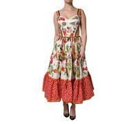 Dolce & Gabbana White Vegetables Sleeveless A-line Dress - IT36|XXS