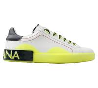 Dolce & Gabbana White Yellow Portofino Leather Sneakers Shoes - EU41/US8