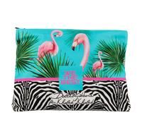 DOLCE & GABBANA x DJ KHALED Borsa Pochette Nylon Stampa Zebra Flamingo Blu Rosa