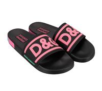 DOLCE & GABBANA X DJ KHALED Sandali Slide D&G Logo Nero Rosa 45 US 12 11379