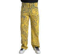 Dolce & Gabbana Yellow Cotton Tie Dye Straight Denim Jeans - IT52 | L