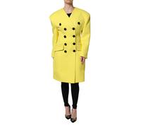 Dolce & Gabbana Yellow Double Breasted Trench Coat Jacket - IT40|S