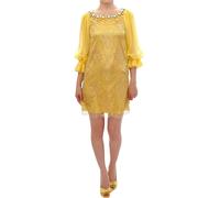 Dolce & Gabbana Yellow lace crystal mini dress - IT38|XS