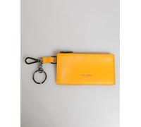 Dolce & Gabbana Yellow Orange Leather Credit Card Key Holder Clip On Wallet