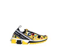 Dolce & Gabbana Yellow Sorrento Crystals Sneakers Womens Shoes - EU35/US4.5