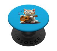 Dolce gatto ama la musica e suona la chitarra PopSockets PopGrip Adesivo