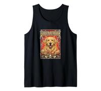 Dolce Golden Retriever Cane 80s Rock Musica Illustrazione Canotta