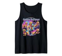 Dolce Golden Retriever Cane 80s Rock Musica Illustrazione Canotta