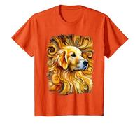 Dolce Golden Retriever Come un'opera d'Arte Colorata Maglietta, Bambini, Arancio, 3 Anni