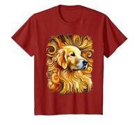 Dolce Golden Retriever Come un'opera d'Arte Colorata Maglietta, Bambini, Mirtillo Rosso, 3 Anni