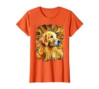 Dolce Golden Retriever Come un'opera d'Arte Colorata Maglietta, Donna, Arancio, 3XL