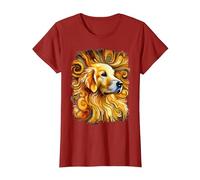 Dolce Golden Retriever Come un'opera d'Arte Colorata Maglietta, Donna, Mirtillo Rosso, M