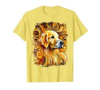 Dolce Golden Retriever Come un'opera d'Arte Colorata Maglietta, Uomo, Limone, M