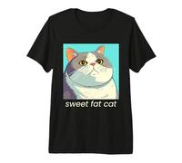Dolce Grasso Gatto Grafica Maglietta Premium