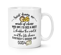 Dolce i Sogni Sono Fatto Di Formaggio 284ml Tazza Scherzo Valentines Divertente