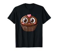 Dolce Kawaii Chocolate Cupcake Cuore Occhi Maglietta