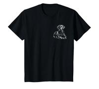 Dolce Labrador in Posa sdraiata Come Ritratto sul Petto Maglietta, Bambini, Nero, 8 Anni