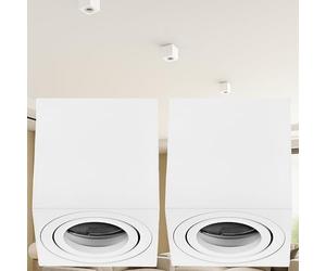 Dolce Led 2pz Cornice di Montaggio GU10 Rotonda-Quadrata, Faretto da Soffitto in Alluminio Spazzolato, Luce Sottopensile in Alluminio (Quadrato-Bianco)