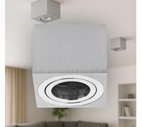 Dolce Led, Faretto da Incasso Piatto in Alluminio, 80x50mm, Orientabile, Tondo, Quadrato, Luce da Soffitto, Faretto da Parete, Spot da Incasso (Quadrato-Argento)