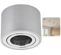 Dolce Led, Faretto da Incasso Piatto in Alluminio, 80x50mm, Orientabile, Tondo, Quadrato, Luce da Soffitto, Faretto a Soffitto, Spot da Incasso (Tondo-Argento)