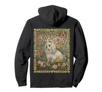 Dolce Maltese con Un Fiocco di Nastro Vintage Felpa con Cappuccio