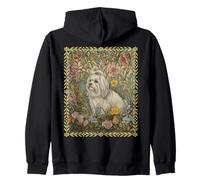 Dolce Maltese con Un Fiocco di Nastro Vintage Felpa con Cappuccio