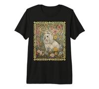 Dolce Maltese con Un Fiocco di Nastro Vintage Maglietta Premium