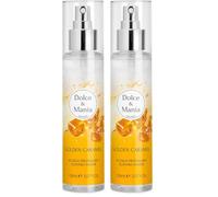 DOLCE & MANIA Acqua Profumata Golden Caramel, Fragranza Dolce e Avvolgente con Note Calde e Gourmand, 150ml (Confezione da 2)