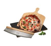 Dolce Mare Set Pietra Pizzastein Nera in Cordierite con Pala & Coltello