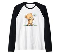 Dolce orsacchiotto con dente di leone per gli amanti della natura Maglia con Maniche Raglan